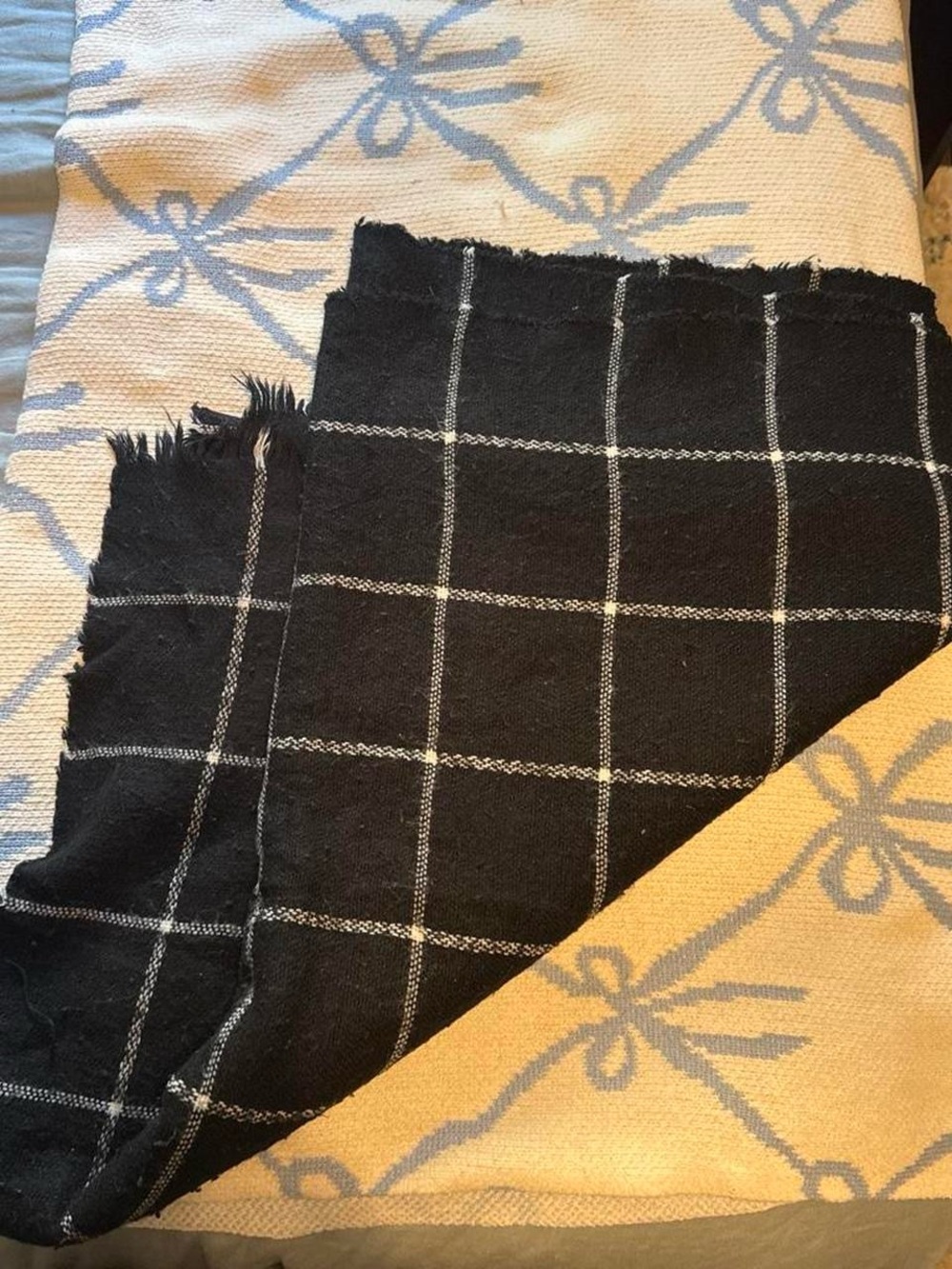 Amazon Black Windowpane Plaid Scarf
